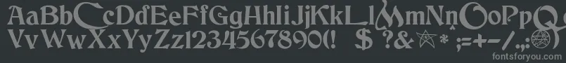 JmhCthulhumbusUgalt2 Font – Gray Fonts on Black Background