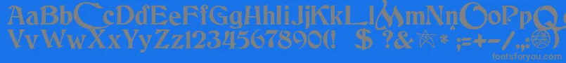 JmhCthulhumbusUgalt2-Schriftart – Graue Schriften auf blauem Hintergrund