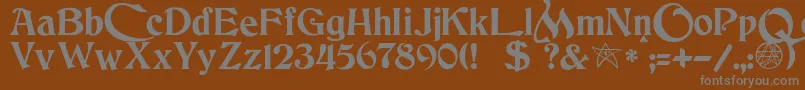 JmhCthulhumbusUgalt2 Font – Gray Fonts on Brown Background