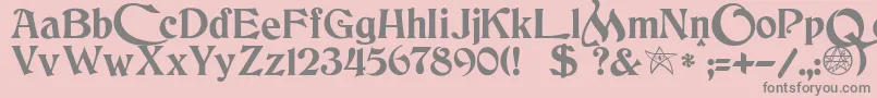 JmhCthulhumbusUgalt2 Font – Gray Fonts on Pink Background