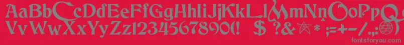 JmhCthulhumbusUgalt2 Font – Gray Fonts on Red Background