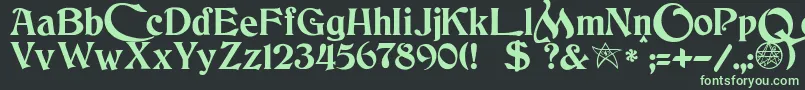 JmhCthulhumbusUgalt2 Font – Green Fonts on Black Background