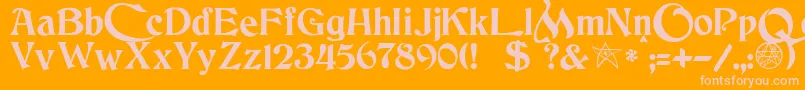 JmhCthulhumbusUgalt2 Font – Pink Fonts on Orange Background