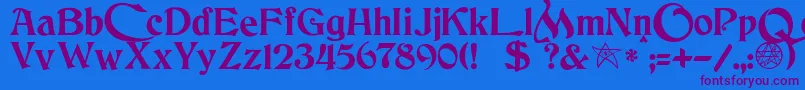 JmhCthulhumbusUgalt2 Font – Purple Fonts on Blue Background