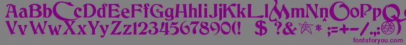 JmhCthulhumbusUgalt2-Schriftart – Violette Schriften auf grauem Hintergrund