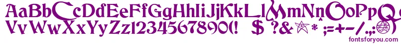 JmhCthulhumbusUgalt2-Schriftart – Violette Schriften auf weißem Hintergrund