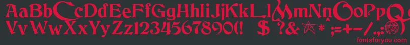 JmhCthulhumbusUgalt2 Font – Red Fonts on Black Background