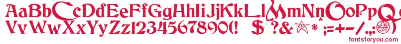 JmhCthulhumbusUgalt2 Font – Red Fonts on White Background