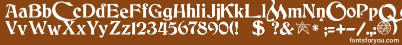 フォントJmhCthulhumbusUgalt2 – 茶色の背景に白い文字