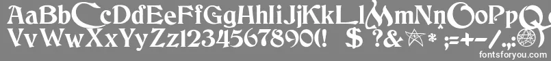 JmhCthulhumbusUgalt2 Font – White Fonts on Gray Background