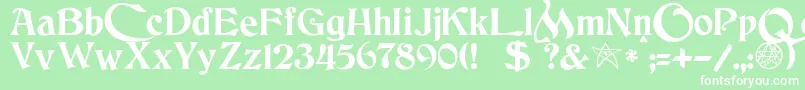 JmhCthulhumbusUgalt2 Font – White Fonts on Green Background