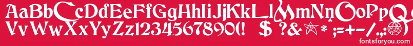 JmhCthulhumbusUgalt2 Font – White Fonts on Red Background