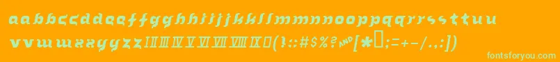 In The Arms Of Sleep Font – Green Fonts on Orange Background