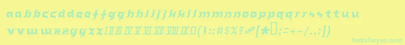 In The Arms Of Sleep Font – Green Fonts on Yellow Background