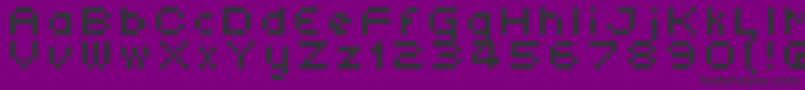 フォントAtomics – 紫の背景に黒い文字