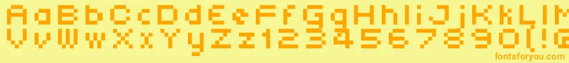 Atomics Font – Orange Fonts on Yellow Background