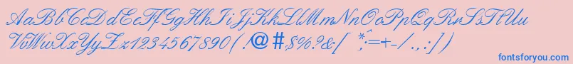 Police EleganthandoneRegularDb – polices bleues sur fond rose