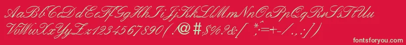 EleganthandoneRegularDb Font – Green Fonts on Red Background