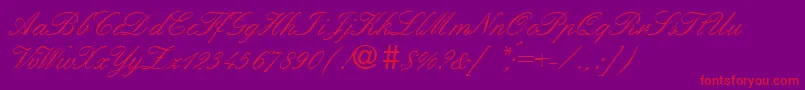 EleganthandoneRegularDb Font – Red Fonts on Purple Background