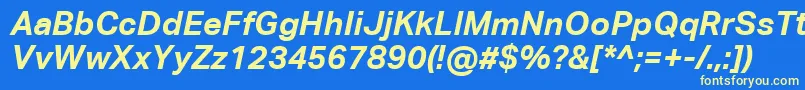 AktivgroteskcorpBolditalic Font – Yellow Fonts on Blue Background