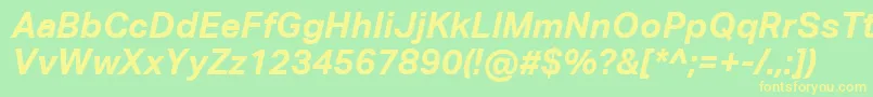 AktivgroteskcorpBolditalic Font – Yellow Fonts on Green Background