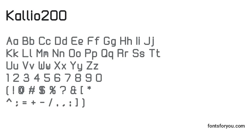 Шрифт Kallio200 – алфавит, цифры, специальные символы
