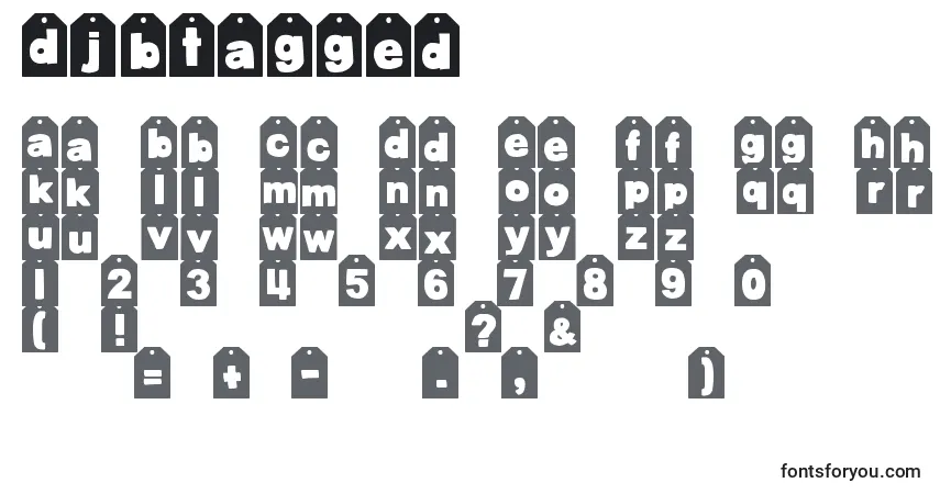 A fonte DjbTagged – alfabeto, números, caracteres especiais