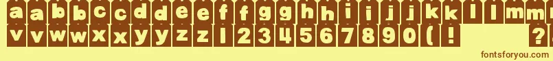 DjbTagged Font – Brown Fonts on Yellow Background