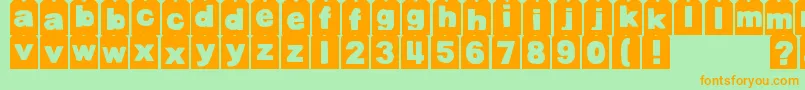 DjbTagged Font – Orange Fonts on Green Background