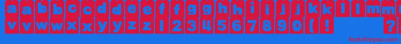 Czcionka DjbTagged – czerwone czcionki na niebieskim tle