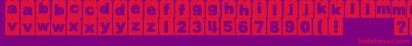 DjbTagged Font – Red Fonts on Purple Background