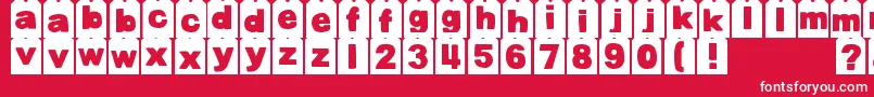 フォントDjbTagged – 赤い背景に白い文字
