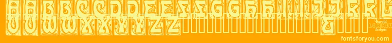 CarmenCaps Font – Yellow Fonts on Orange Background