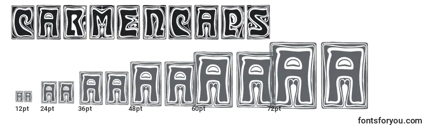 CarmenCaps Font Sizes