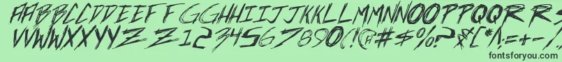 Incubusi-Schriftart – Schwarze Schriften auf grünem Hintergrund
