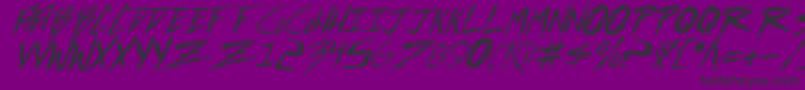 Incubusi-Schriftart – Schwarze Schriften auf violettem Hintergrund
