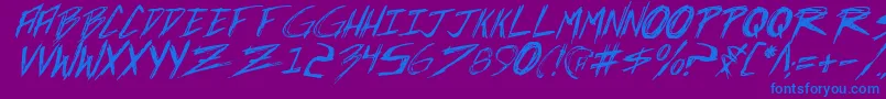 フォントIncubusi – 紫色の背景に青い文字