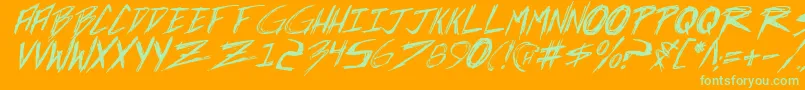 Шрифт Incubusi – зелёные шрифты на оранжевом фоне