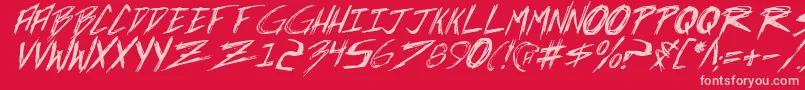 Incubusi-Schriftart – Rosa Schriften auf rotem Hintergrund