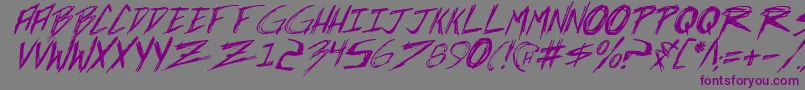 Incubusi-fontti – violetit fontit harmaalla taustalla
