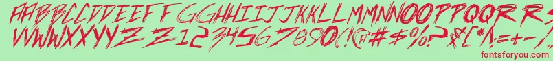 Шрифт Incubusi – красные шрифты на зелёном фоне