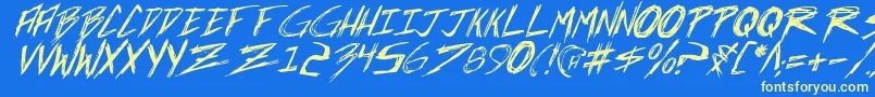 Incubusi Font – Yellow Fonts on Blue Background