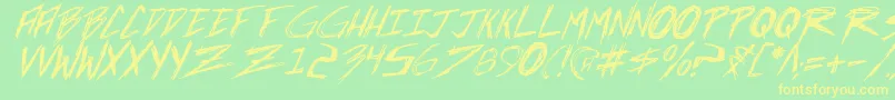 Incubusi Font – Yellow Fonts on Green Background