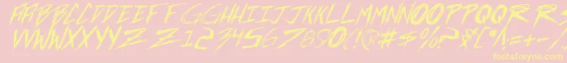 Incubusi-Schriftart – Gelbe Schriften auf rosa Hintergrund