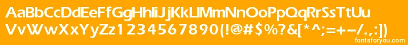 ErikaNormal-Schriftart – Weiße Schriften auf orangefarbenem Hintergrund