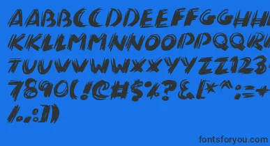 Brushalot font – Black Fonts On Blue Background