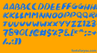 Brushalot font – Blue Fonts On Orange Background