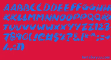 Brushalot font – Blue Fonts On Red Background