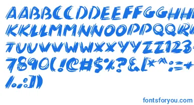 Brushalot font – Blue Fonts On White Background