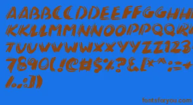 Brushalot font – Brown Fonts On Blue Background